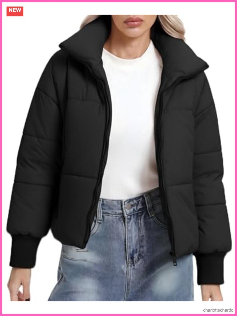 Women's Winter Puffer Jacket Short Cropped Quilted Coat